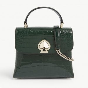 Kate Spade Crocodile-embossed Romy Bag, Deep Evergreen, New Condition